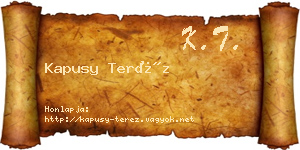 Kapusy Teréz névjegykártya