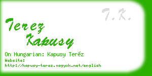terez kapusy business card